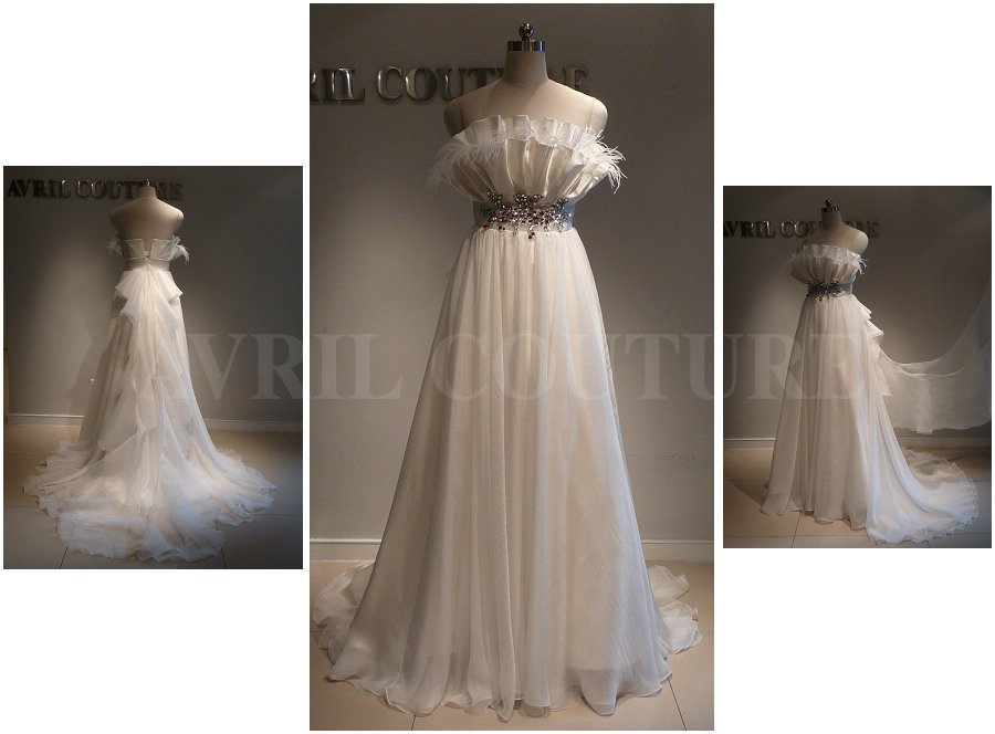 ABWG3034 Wholesale OEM Wedding Dress 2011 Real Sample Elie Saab Luxury