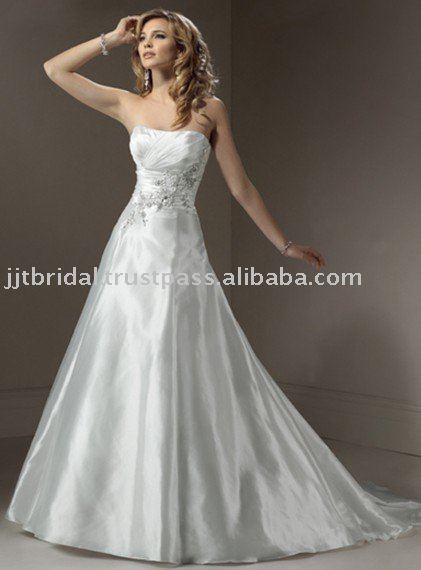 2011 the Most Popular Wedding dress Strapless Aline gown MGST013