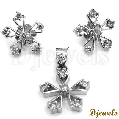 diamond pendant sets. White Gold Diamond Pendant Set