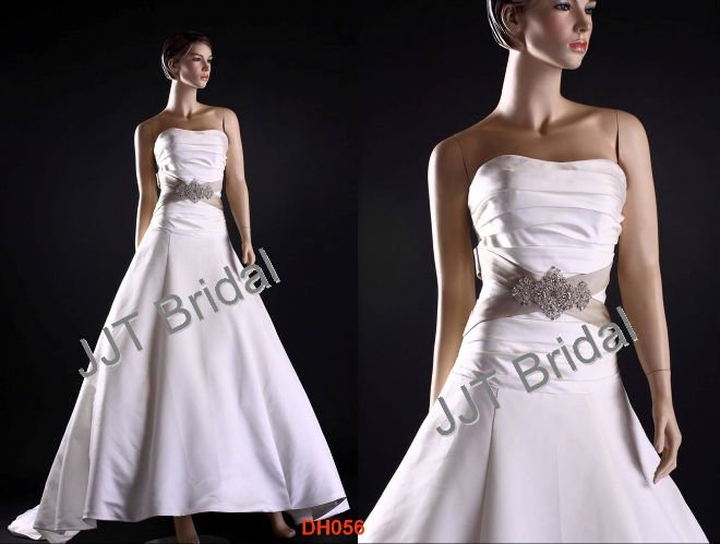 2011 the Most Popular Wedding dress with strapplessAline gown DH056