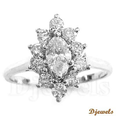 14K White Gold Solitaire Diamond Engagement Wedding Ring Diamond Ring