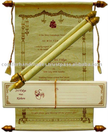 Indian scroll wedding invitations uk