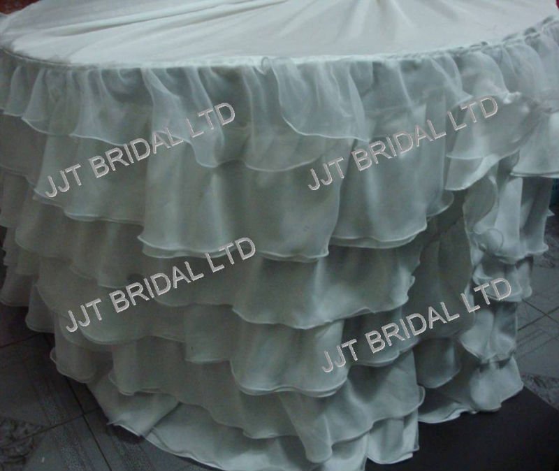 Hot Wedding Table Cloth with Organza Material or Banquet Table cloth TB021