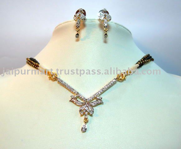 ... Diamond Jewelry - Pendant sets > American diamond Fashion AD Jewellery