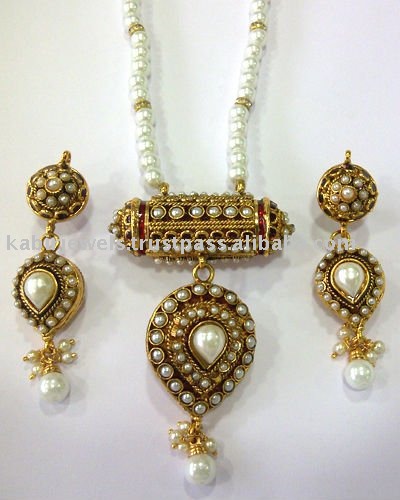 ... Jewelry > fancy indian trendy designer antique pearl pendant jewellery