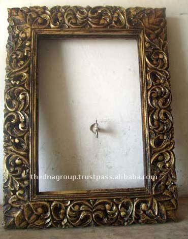 carved wooden mirror