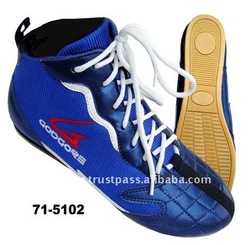 ... EVA Insole Leather 3D Mesh Comfortable Training Blue Boxing Shoes
