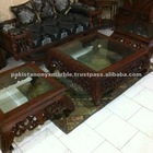 Wooden Coffee Table,Full Carved Glass top Square Coffee Table ,Rosewood Coffee Table