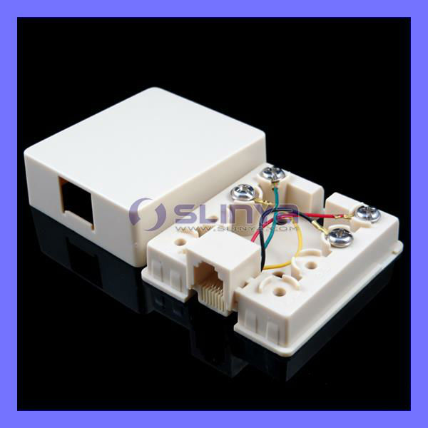 Double phone telephone connection box Female RJ11 8P4C Wall Mount