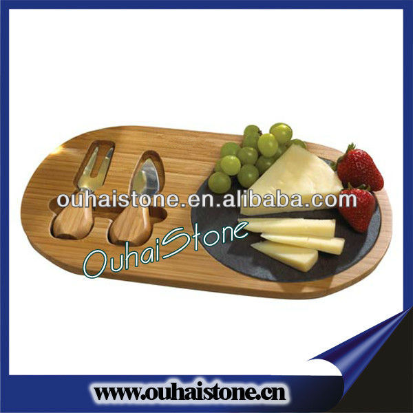 cortar con de queso knife de pizarra madera servir  de ovalada  arte set legno cheese la tabla ronda