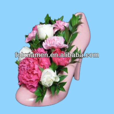Ceramic high heel shoe flower vase for wedding decorations