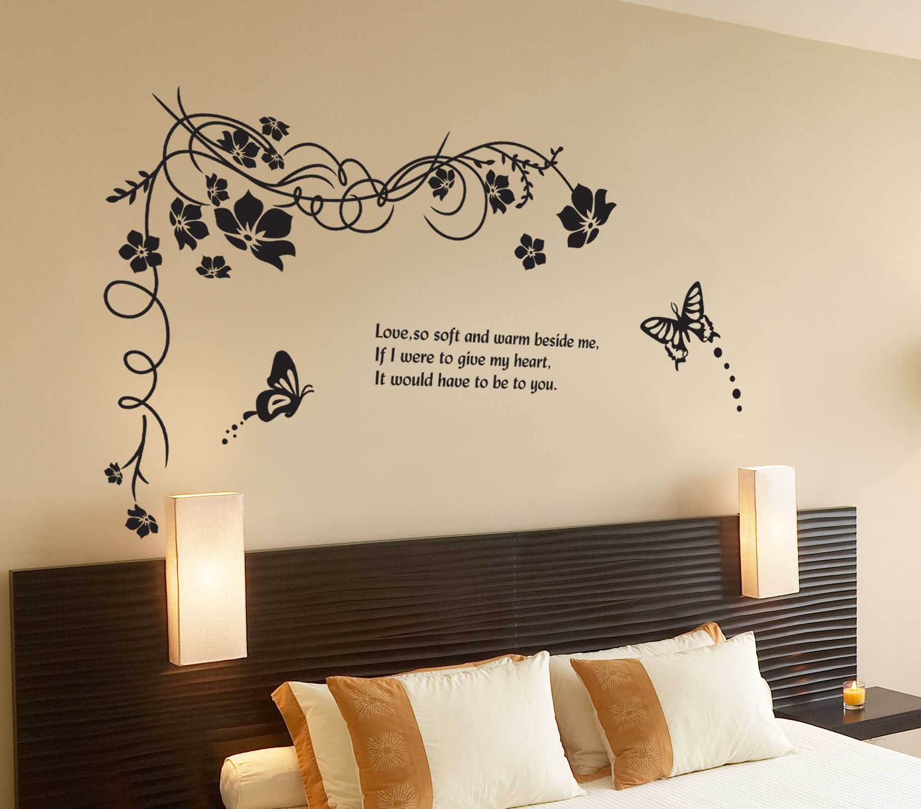 Decorazioni muro camera da letto: camera da letto soggiorno ... Stencil muro adesivi