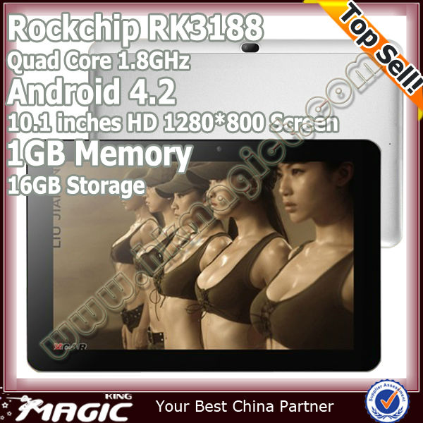 بوصة ips 10.1 باللمسالروبوت 4.2 رباعي النوى rk3188 كمبيوتر صغير مع بنات صور الجنس الساخن