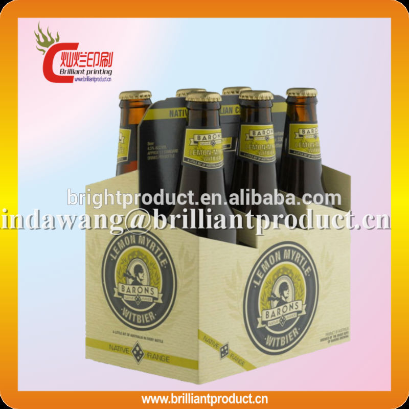 Promotional 6 Pack Cardboard Beer Bottle Ca