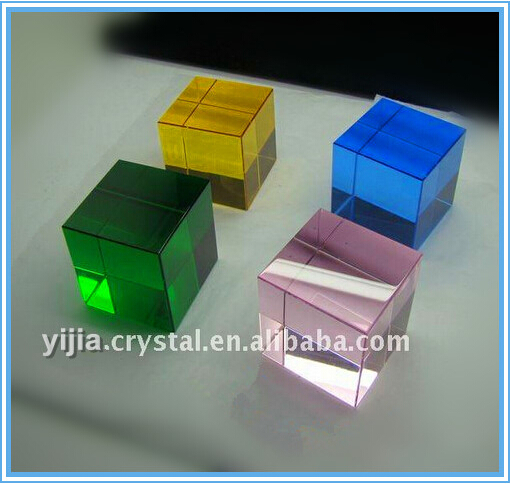 Colorful K9 Crystal Blank Cube Colored Cubic