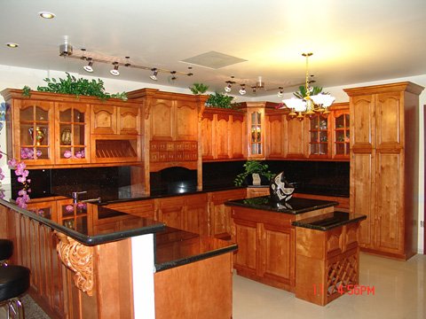 Cherry Cabinets with Granite Countertops