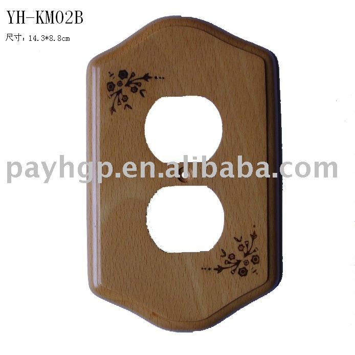 Switch Plate Covers. Beech wood switch plate/switch