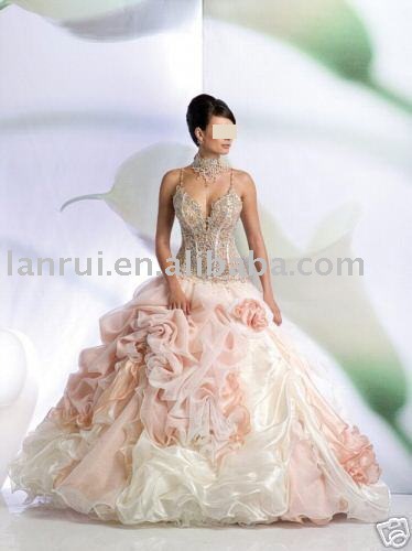 handwork flower designer Wedding Dress China LRW081