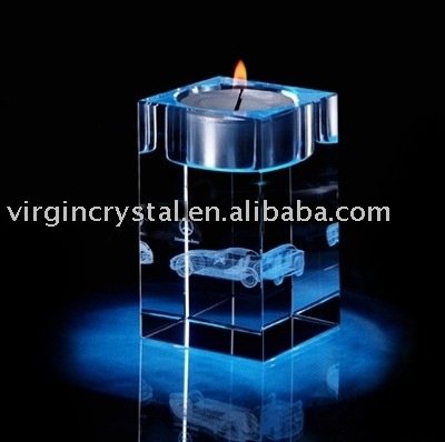 Crystal Laser Cube Votive Candle Holder Wedding Favors