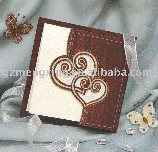 See larger image pretty Wooden wedding invitations