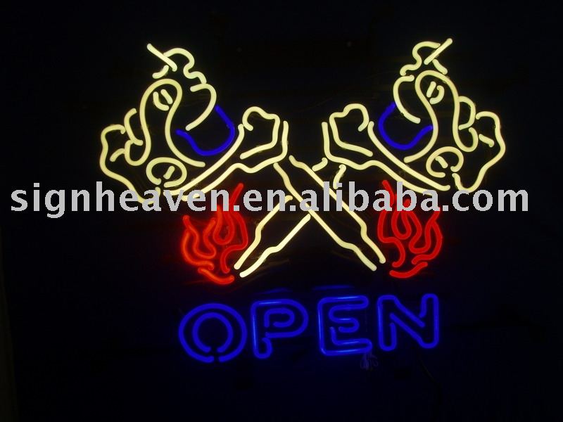 neon tattoo signs. Tattoo Machine open Neon Sign