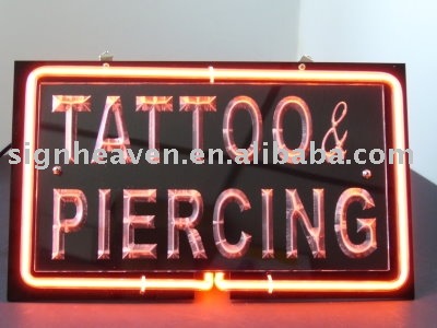 TATTOO & PIERCING Display 3D Neon Sign