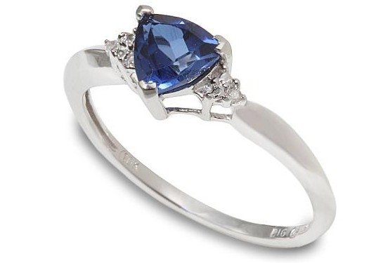Sasha Sapphire and diamond engagement ring