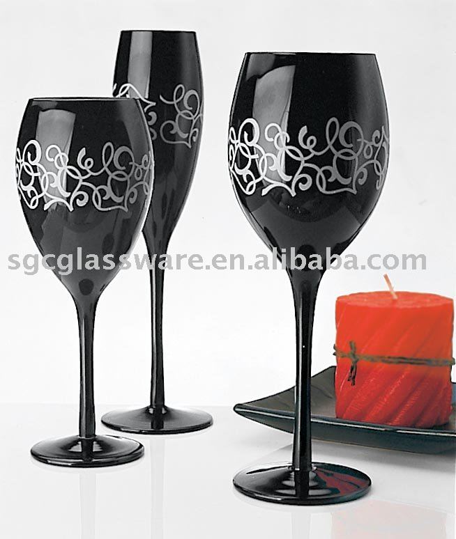 red wine glass. black red wine glass(China