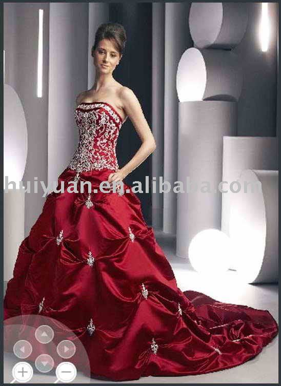  Super Deal red wedding dresses 5866