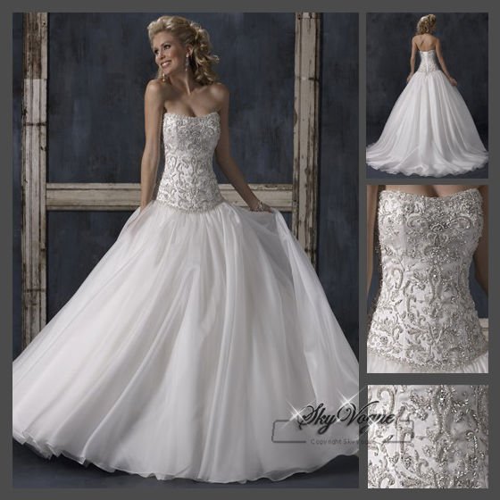 strappless aline wedding dresses