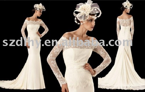 sell creamcolored high quality lace bridal wedding dress TY2262