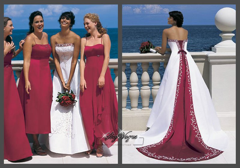See larger image AA1516 red and white wedding dresses Add to My Favorites