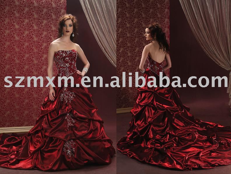 Red Christmas Wedding dress J05 bridal wedding gown