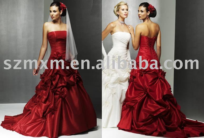 red and gold wedding dresses