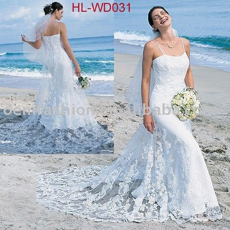 Romantic Beach Style Wedding Dresses Bridal Gowns HLWD031