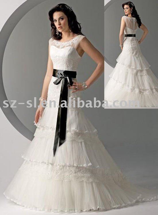 See larger image Bridal wedding dress Cap sleeves sl12064