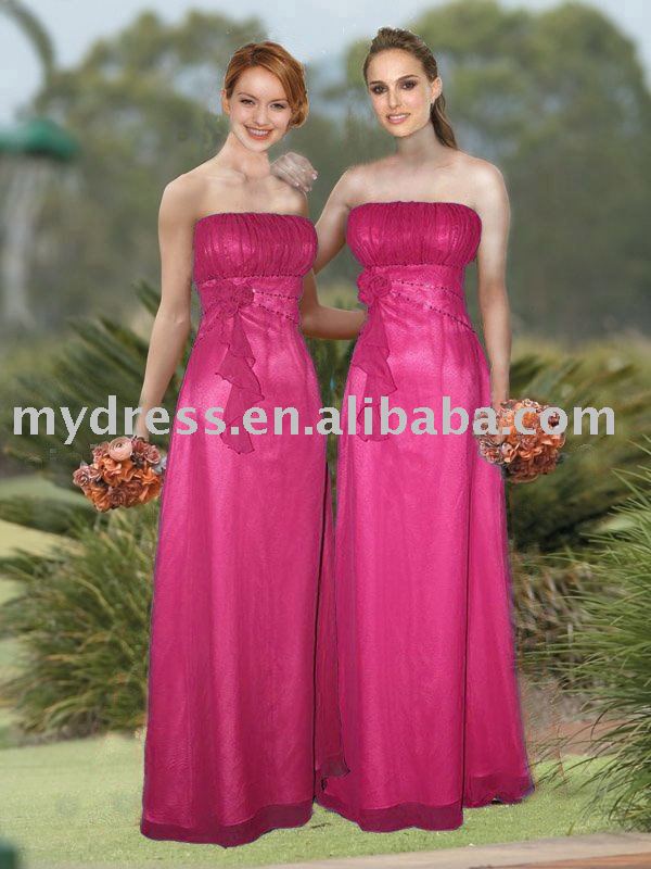 combination of light pink and fuchsia pink wedding dresses