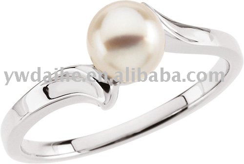 See larger image Simple Pearl Wedding Ring ALRA2064 