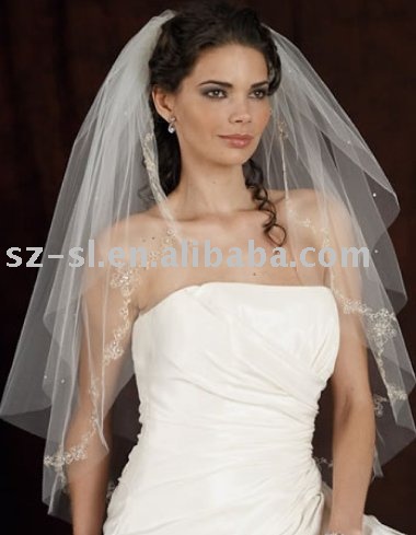 Bridal wedding veil two layer sl44