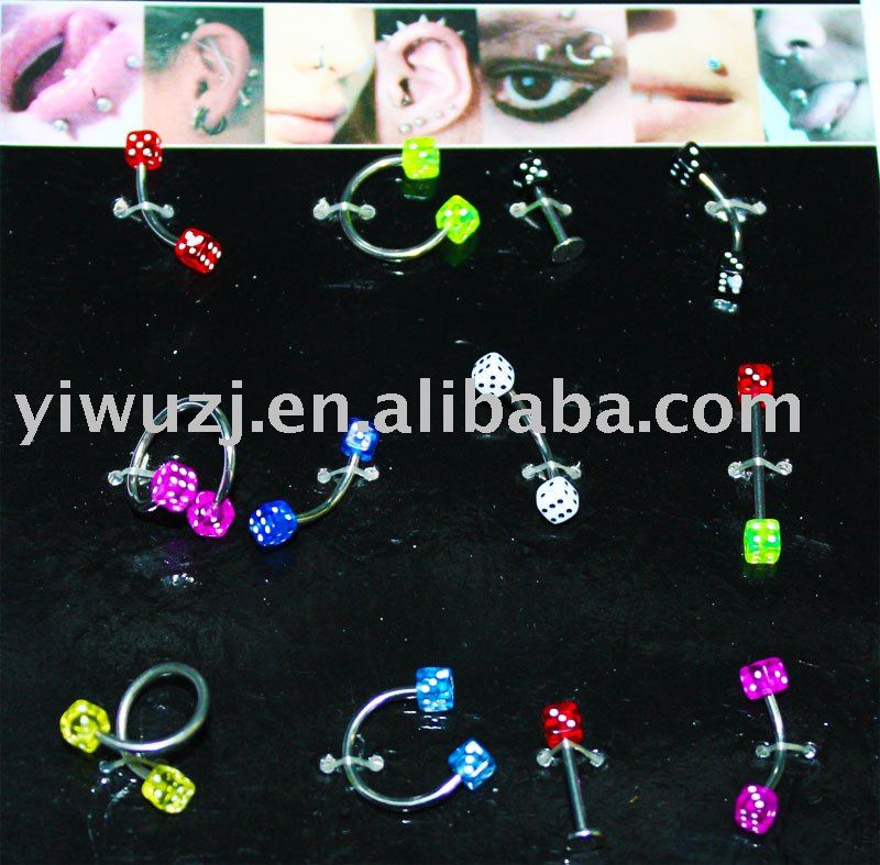 See larger image: Body Piercing Eyebrow Acrylic stainless steel