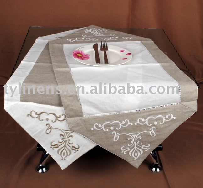 Embroidery Hemstitch Table Runner