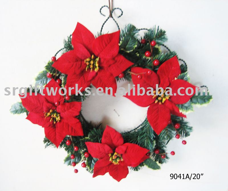 Homemade Christmas wreath garland
