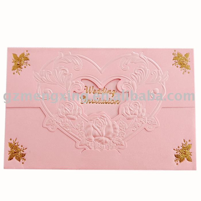 Luxury wedding invitation card with a noble gold heart