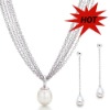Costume jewelry,925 sterling silver imitation jewellry,fashion pearl jewelry set