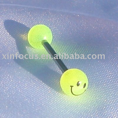  Play World tongue piercing & smile face printing ody piercing jewelry