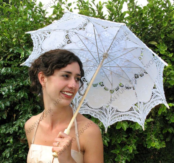 See larger image Lace Umbrella White Wedding Umbrella