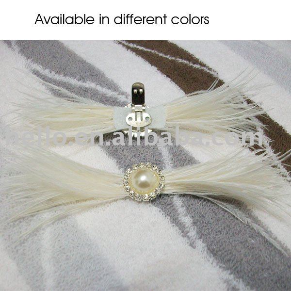 Bridal Feather Shoe Clips(Hong