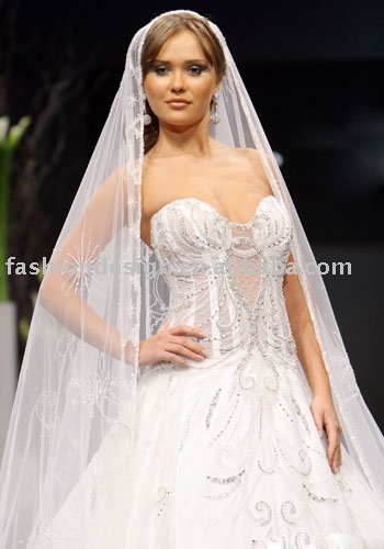 fashion arabic crystals bridal wedding dresseslebanon wedding dresses YS218
