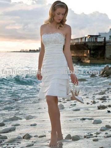 2010 short beach wedding dressescustom made bridal wedding gowns YS449