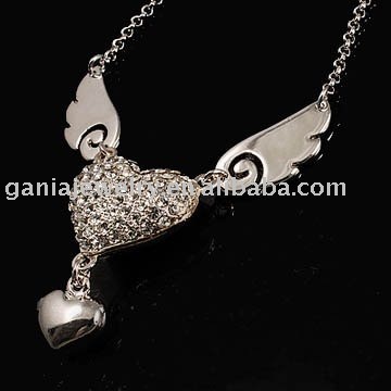 New Fashion Jewelry Heart Angel Wing Necklace